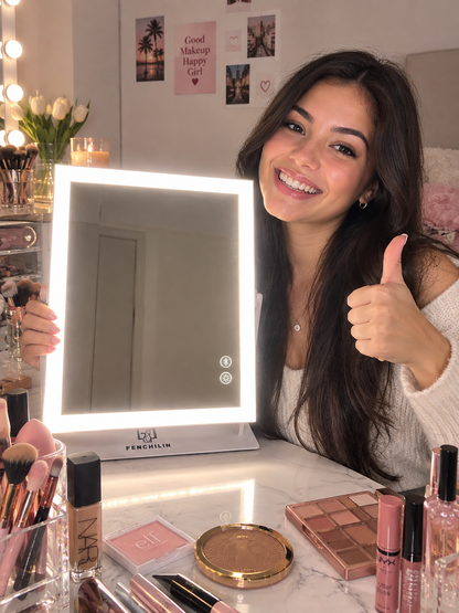 FENCHILIN LED Makeup Mirror with Bluetooth Speaker