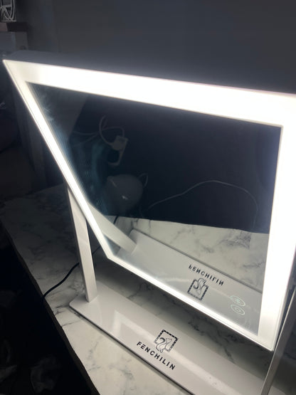 FENCHILIN LED Makeup Mirror with Bluetooth Speaker